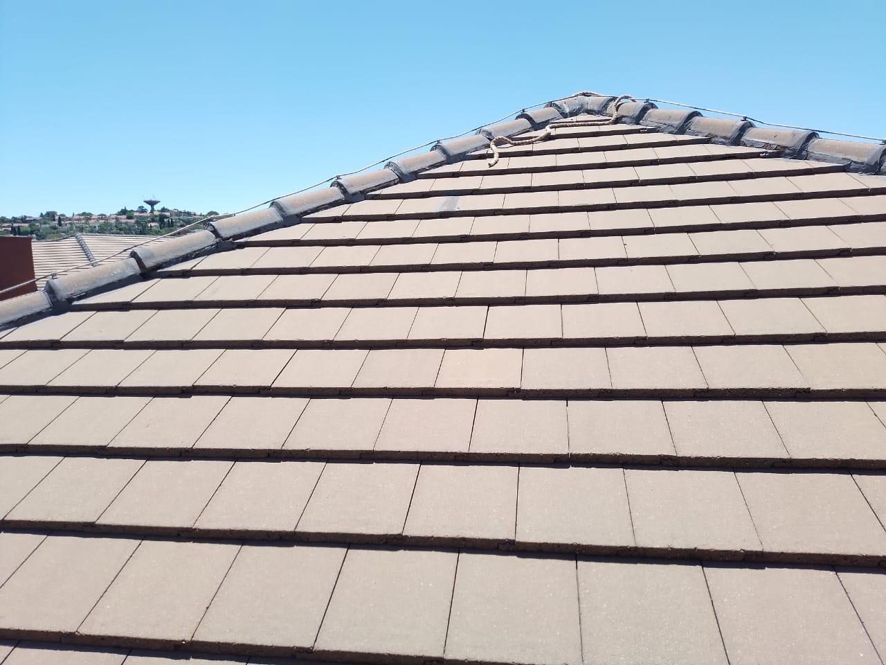 gabled roof after waterproofing